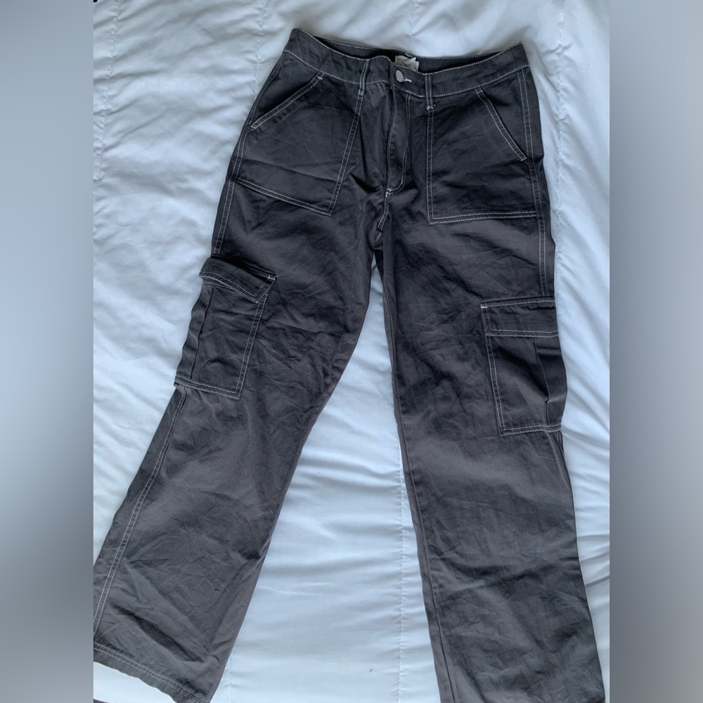 Low waist grey cargo pants